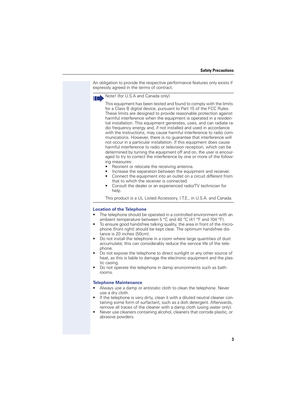 Location of the telephone, Telephone maintenance | Siemens HIPATH 8000 User Manual | Page 3 / 249