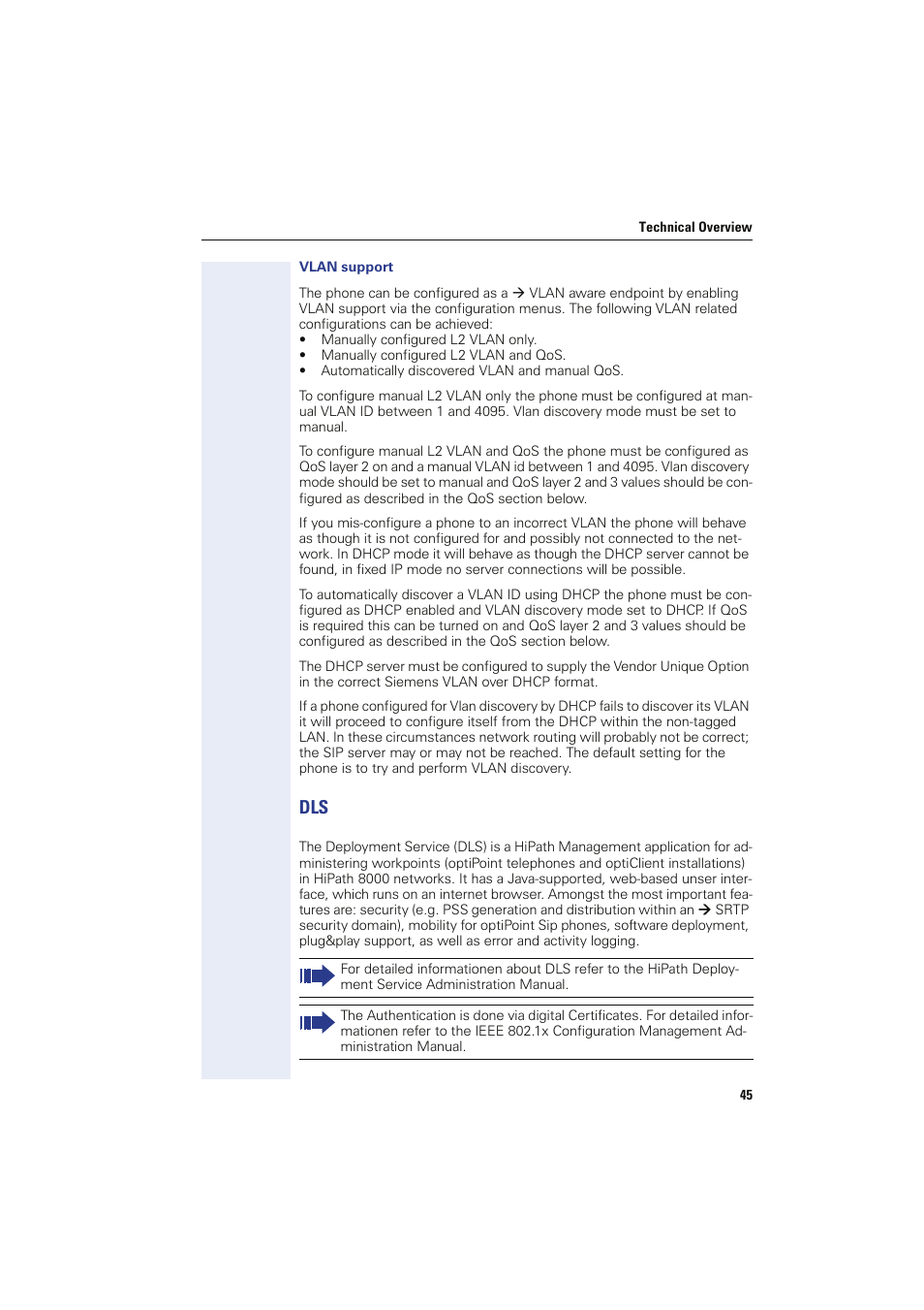 Vlan support | Siemens HIPATH 8000 User Manual | Page 45 / 249