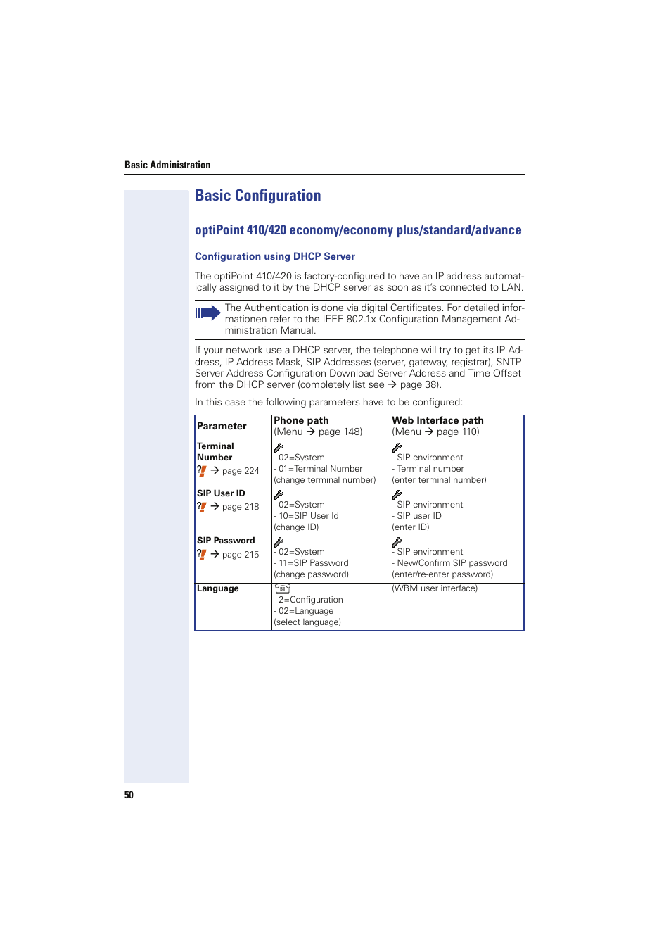 Basic configuration, Configuration using dhcp server | Siemens HIPATH 8000 User Manual | Page 50 / 249