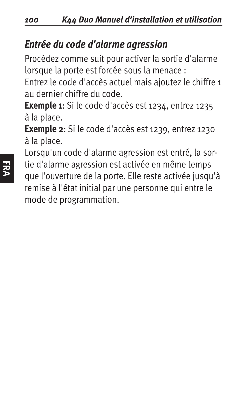 Entrée du code d'alarme agression | Siemens K44 User Manual | Page 100 / 184