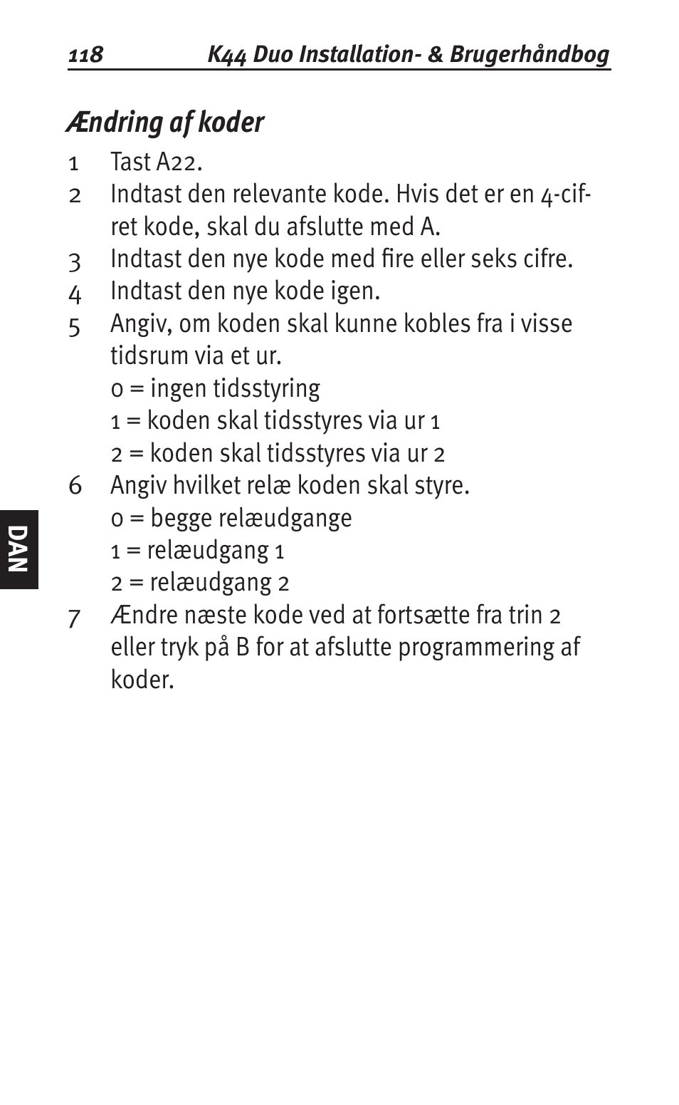 Ændring af koder | Siemens K44 User Manual | Page 118 / 184