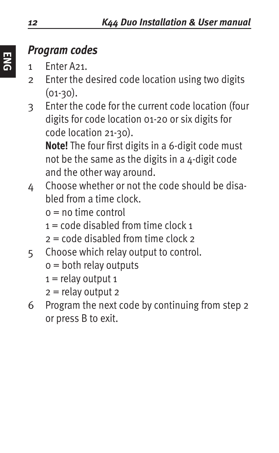 Program codes | Siemens K44 User Manual | Page 12 / 184