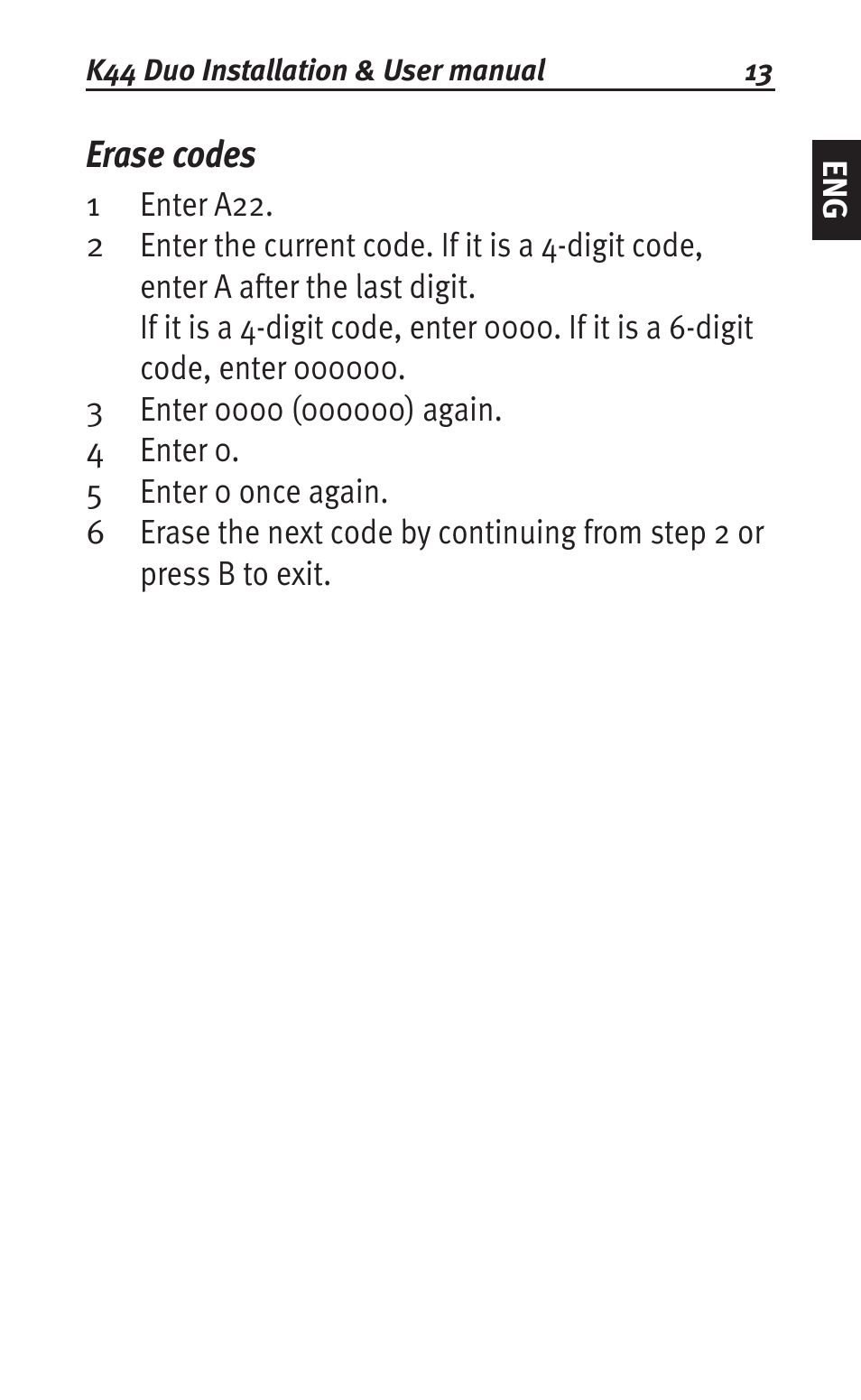 Erase codes | Siemens K44 User Manual | Page 13 / 184
