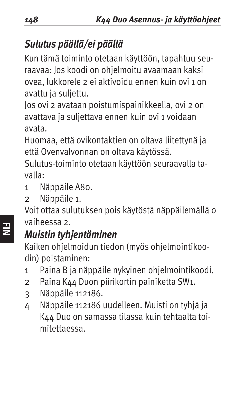 Sulutus päällä/ei päällä | Siemens K44 User Manual | Page 148 / 184