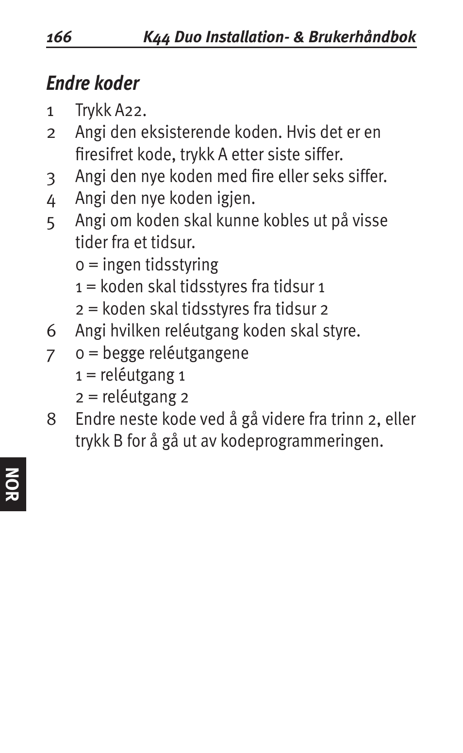 Endre koder | Siemens K44 User Manual | Page 166 / 184
