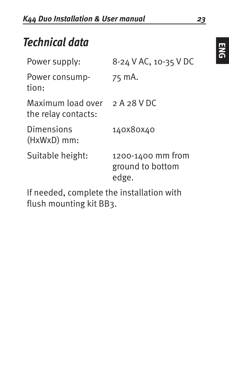 Technical data | Siemens K44 User Manual | Page 23 / 184