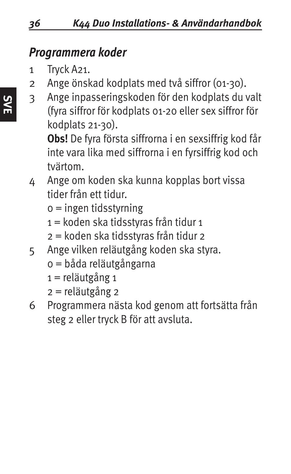 Programmera koder | Siemens K44 User Manual | Page 36 / 184