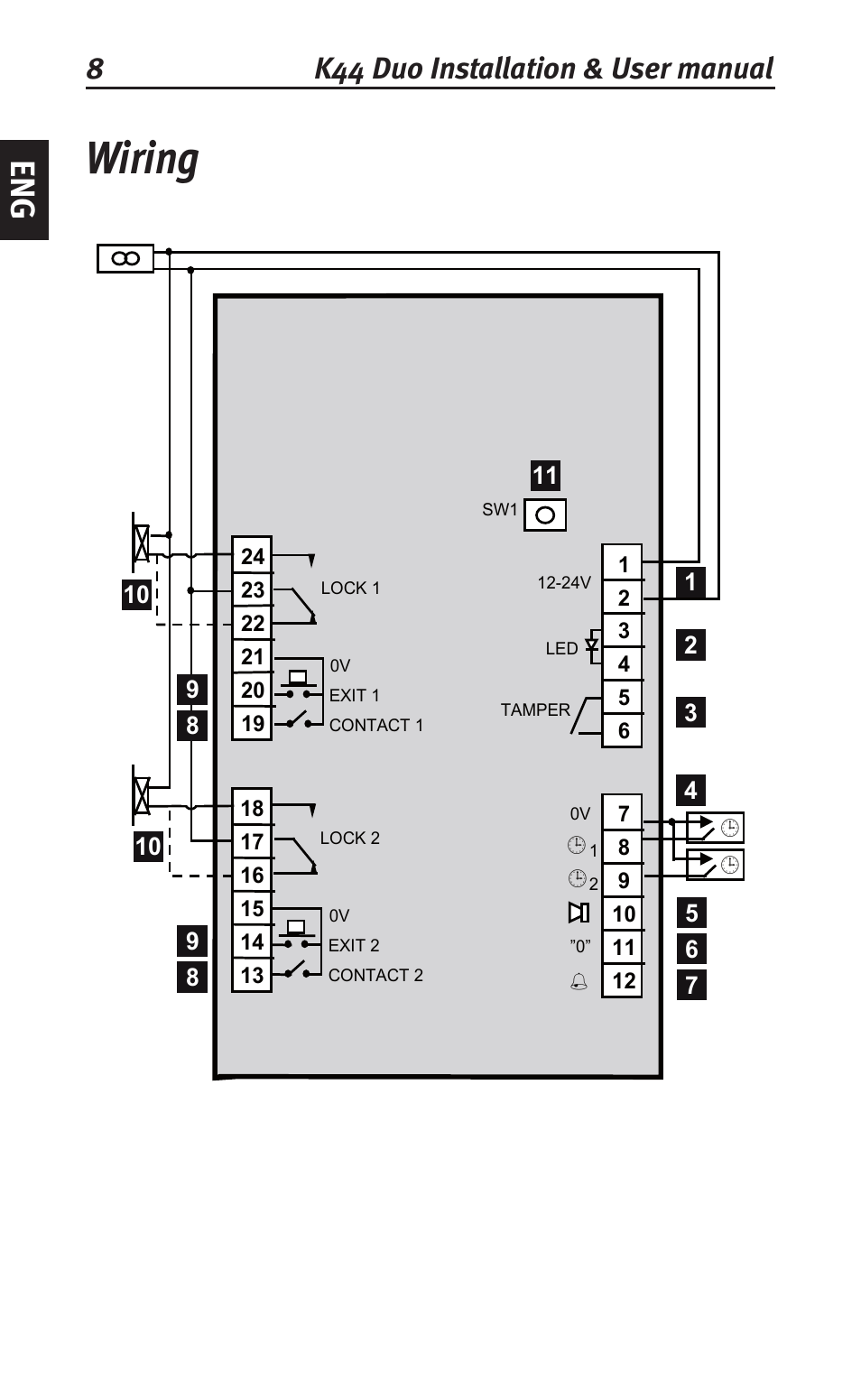 Wiring, 8k44 duo installation & user manual | Siemens K44 User Manual | Page 8 / 184