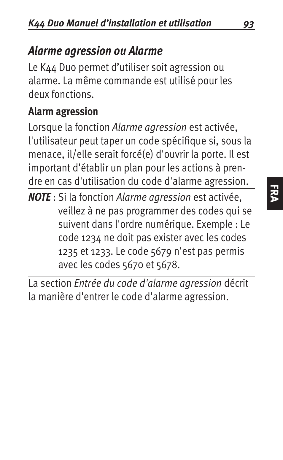 Alarme agression ou alarme | Siemens K44 User Manual | Page 93 / 184