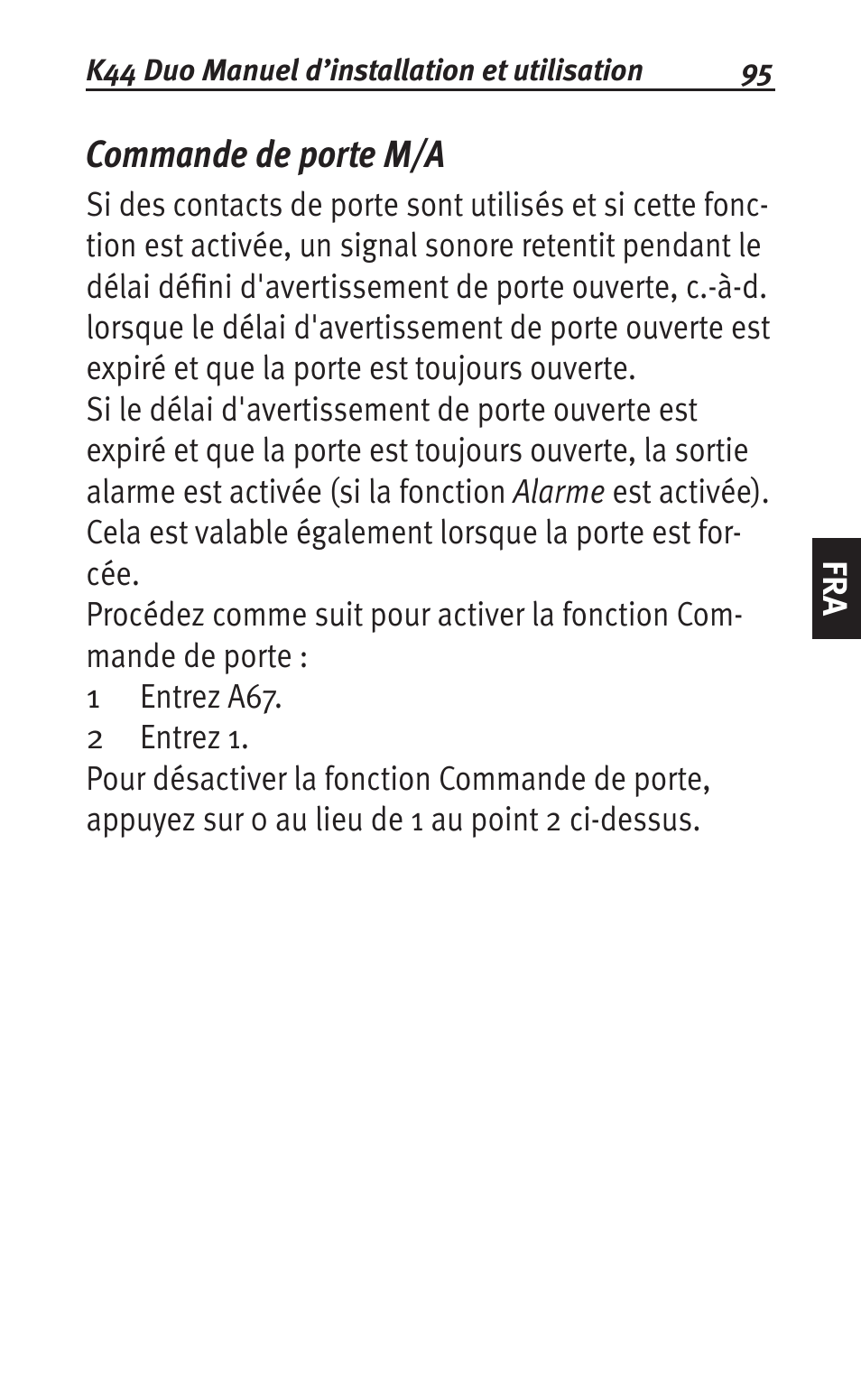 Commande de porte m/a | Siemens K44 User Manual | Page 95 / 184