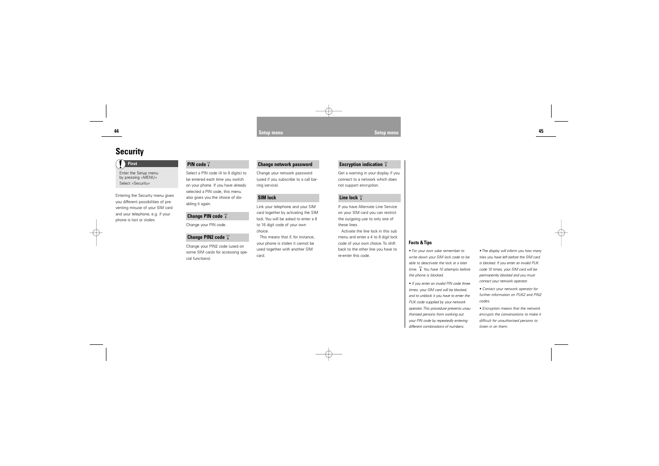 Security | Siemens C30 User Manual | Page 24 / 31