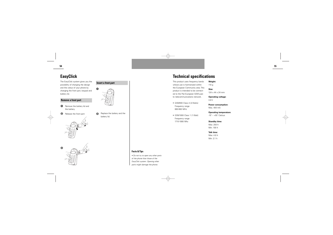 Easyclick, Technical specifications | Siemens C30 User Manual | Page 29 / 31