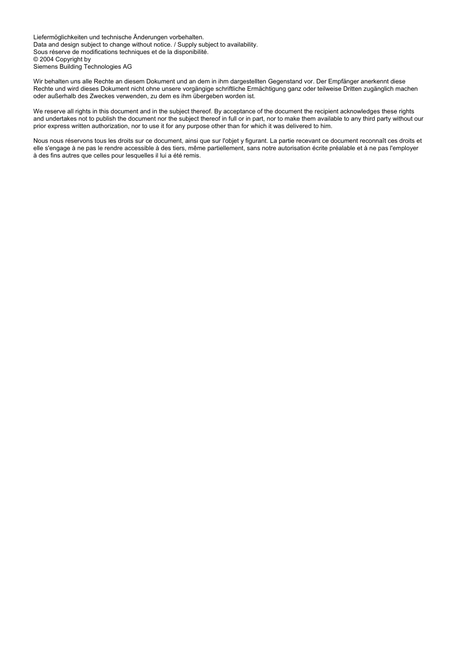 Siemens FC700A User Manual | Page 2 / 70