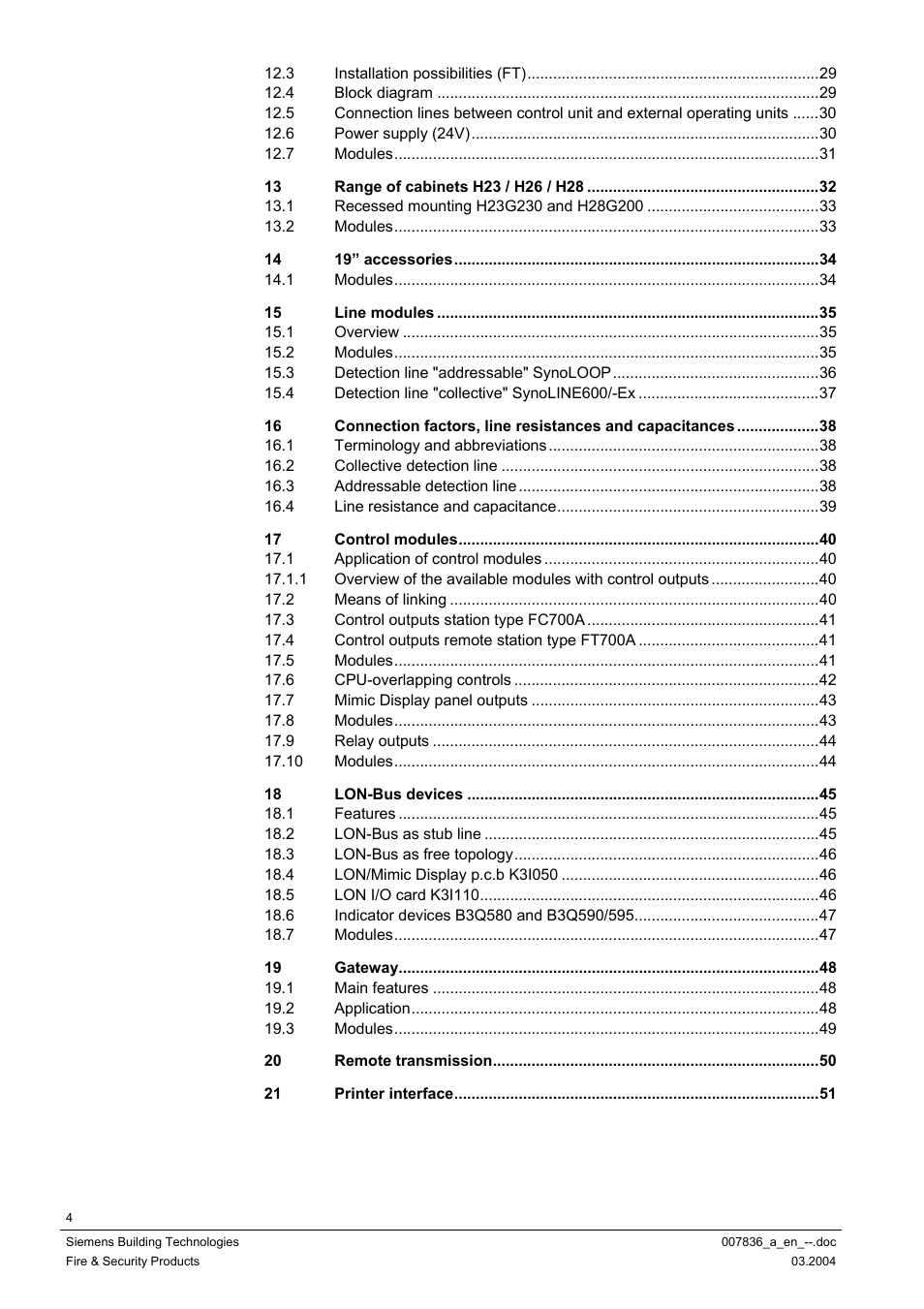 Siemens FC700A User Manual | Page 4 / 70