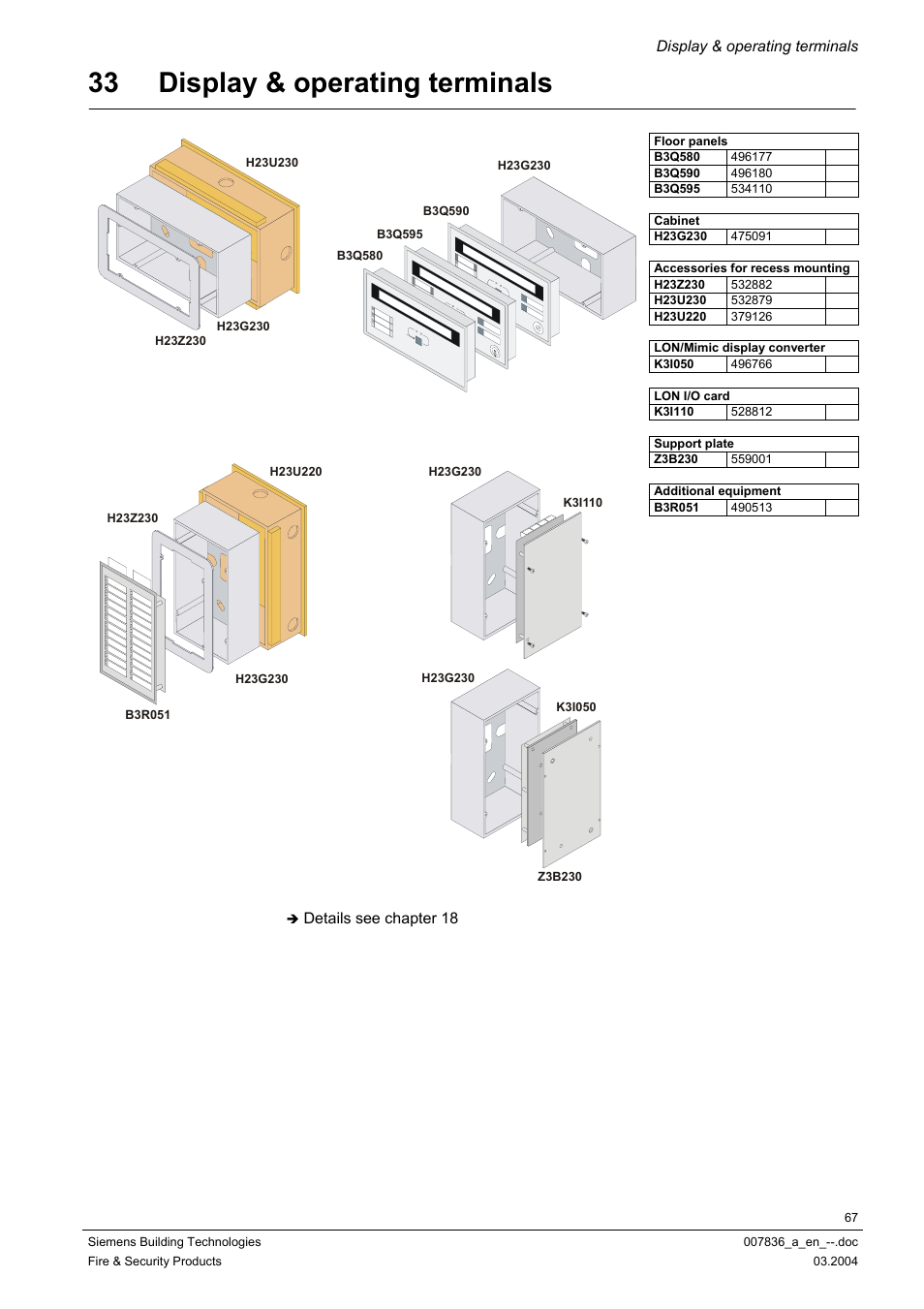 Display & operating terminals, Age 67, 33 display & operating terminals | Siemens FC700A User Manual | Page 67 / 70