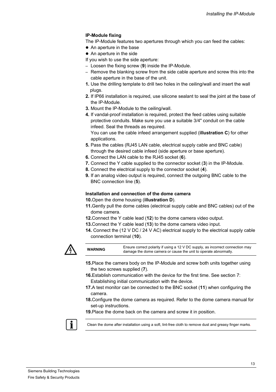 Siemens IP-Module CFVA-IP User Manual | Page 13 / 38