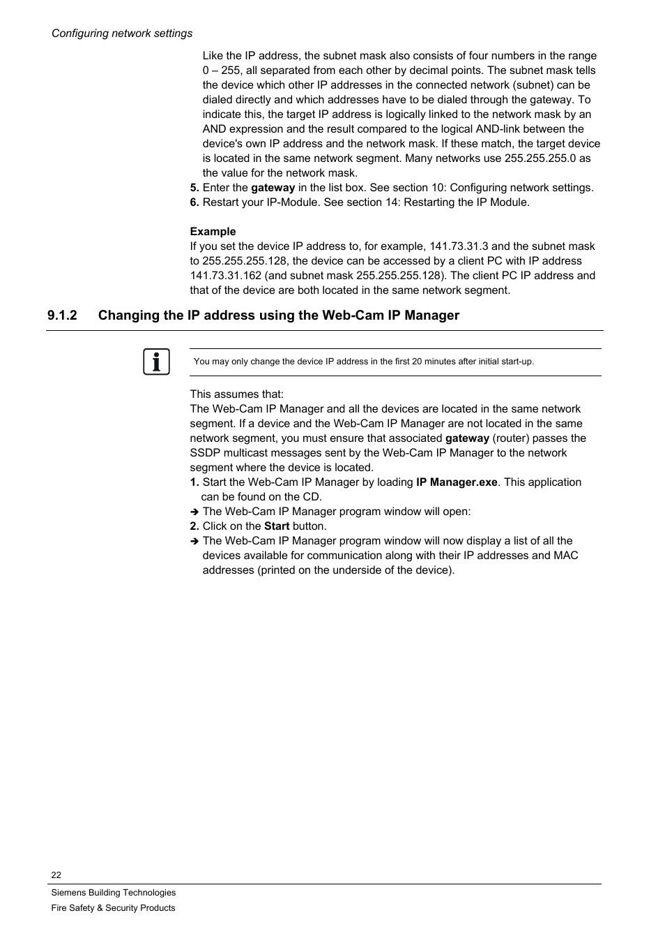 Siemens IP-Module CFVA-IP User Manual | Page 22 / 38