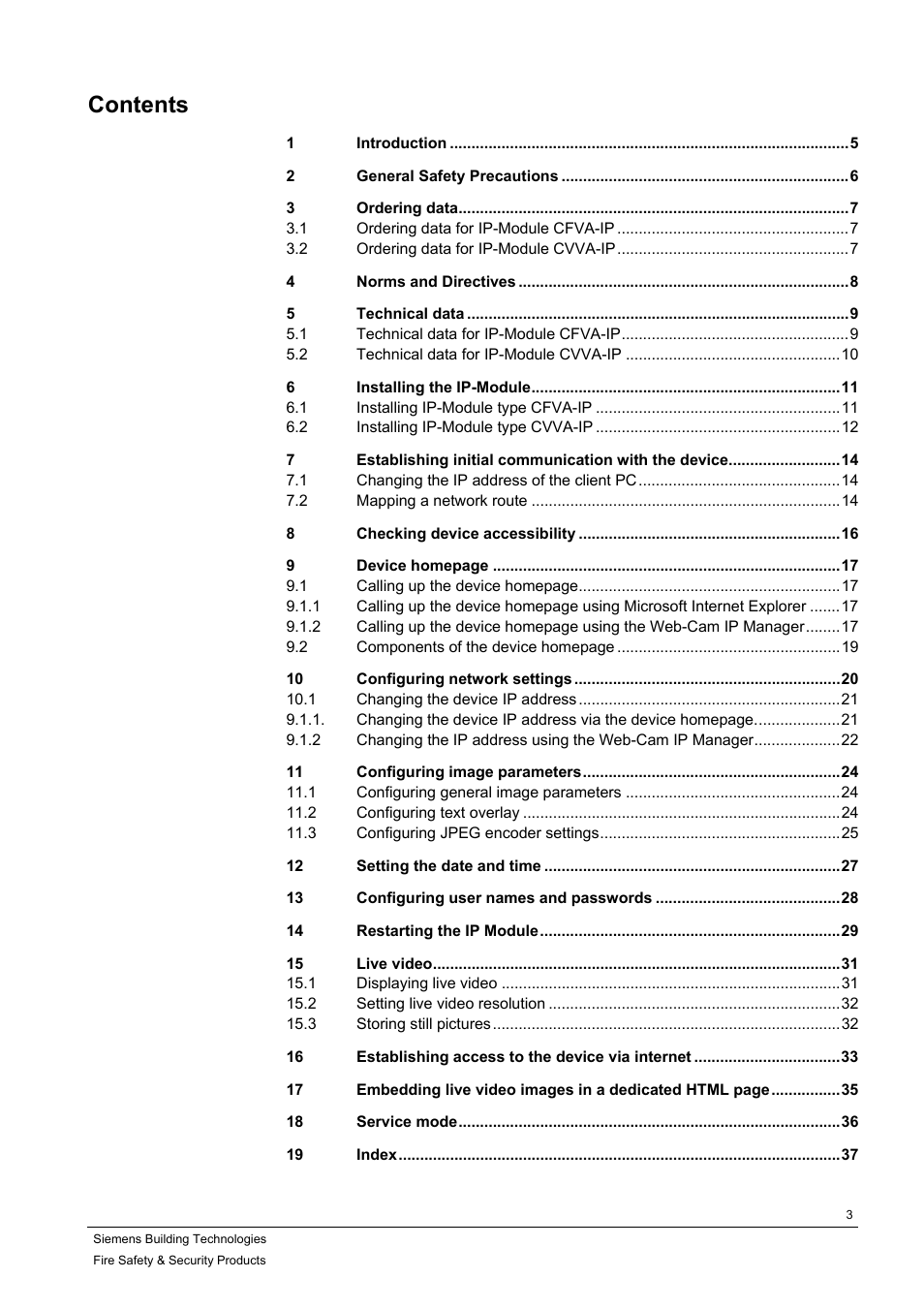 Siemens IP-Module CFVA-IP User Manual | Page 3 / 38