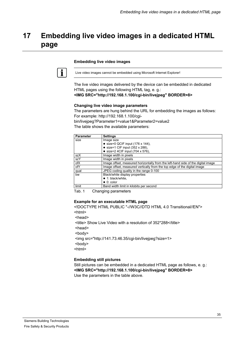 Siemens IP-Module CFVA-IP User Manual | Page 35 / 38