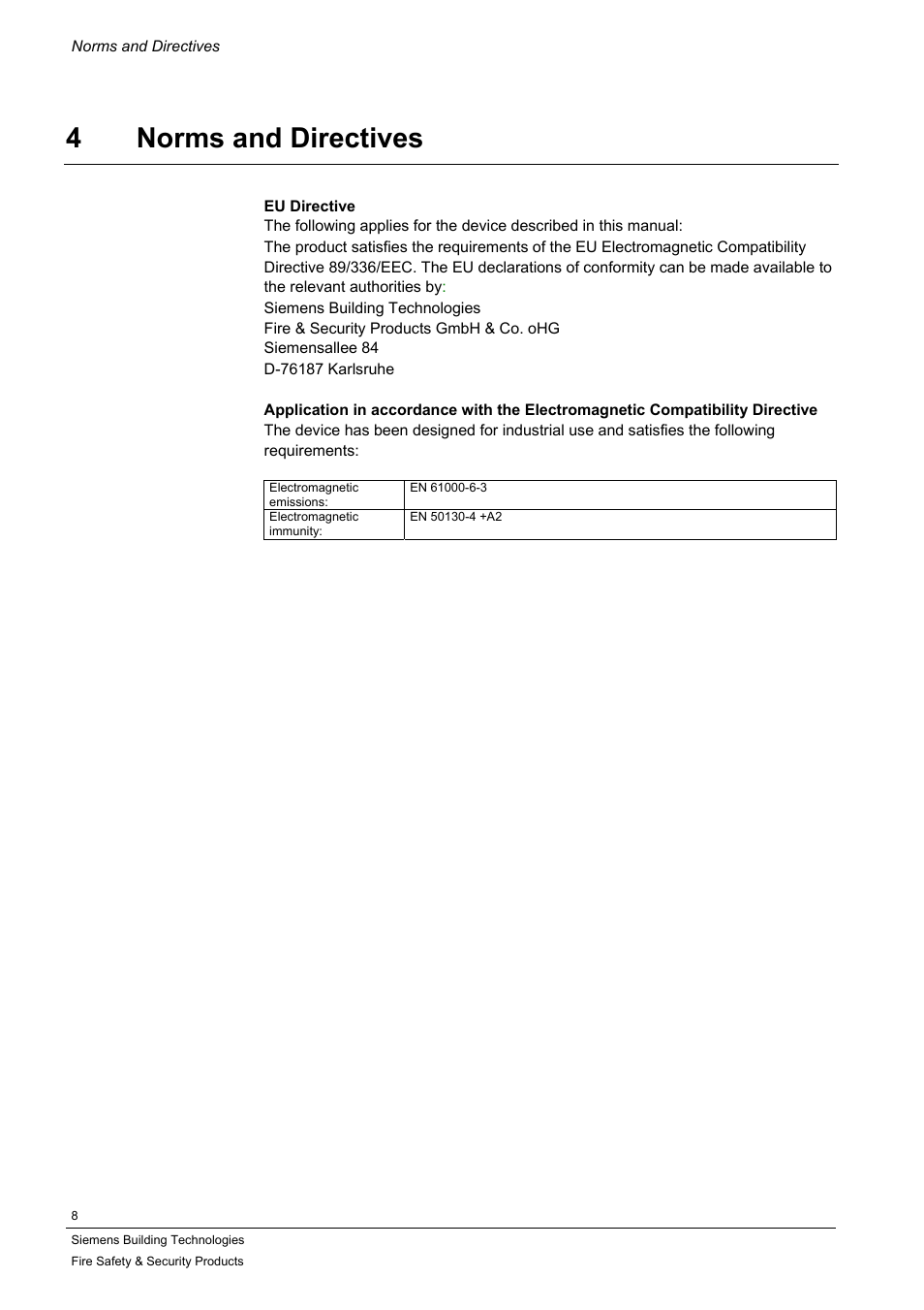 Norms and directives, 4norms and directives | Siemens IP-Module CFVA-IP User Manual | Page 8 / 38