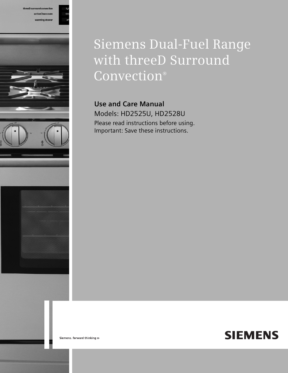 Siemens HD2528U  EN User Manual | 52 pages