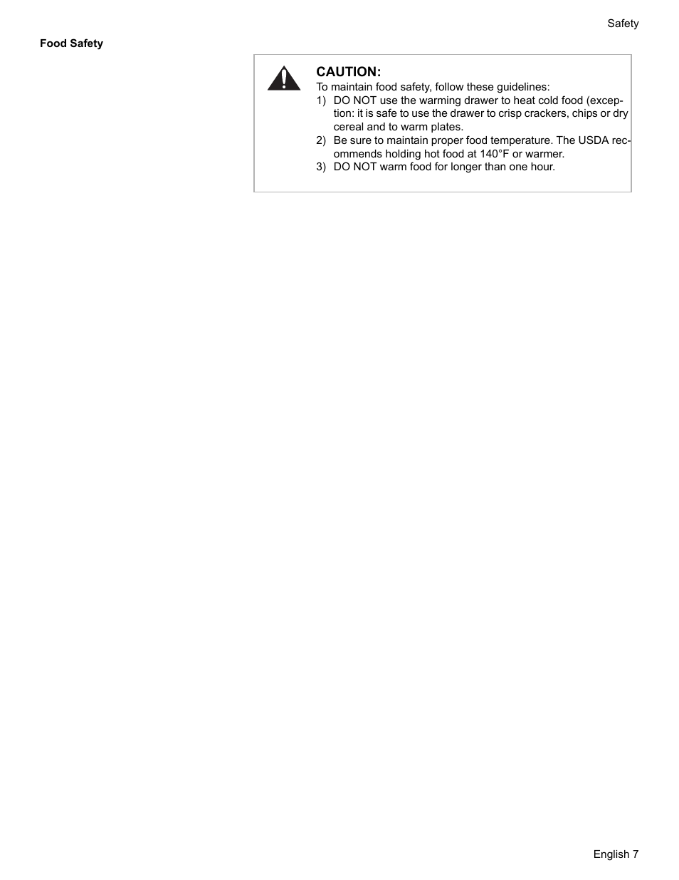 Food safety | Siemens HD2528U  EN User Manual | Page 9 / 52