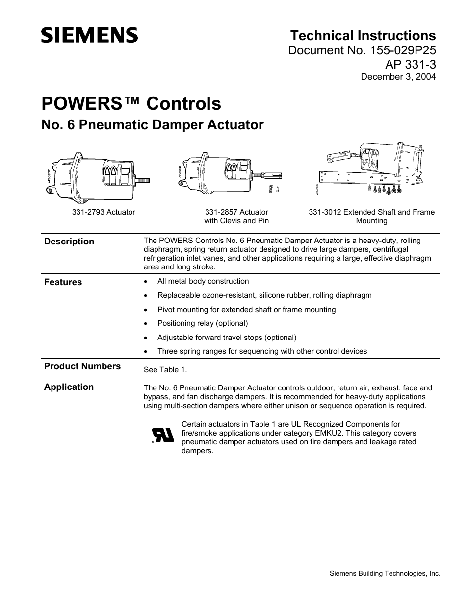 Siemens 331-2856 User Manual | 12 pages