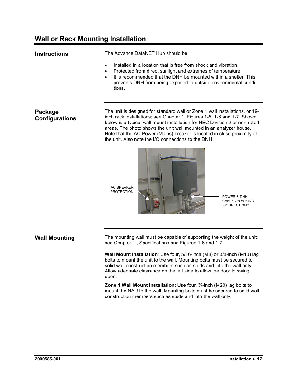 Wall or rack mounting installation | Siemens DataNET Hub (DNH) User Manual | Page 25 / 97