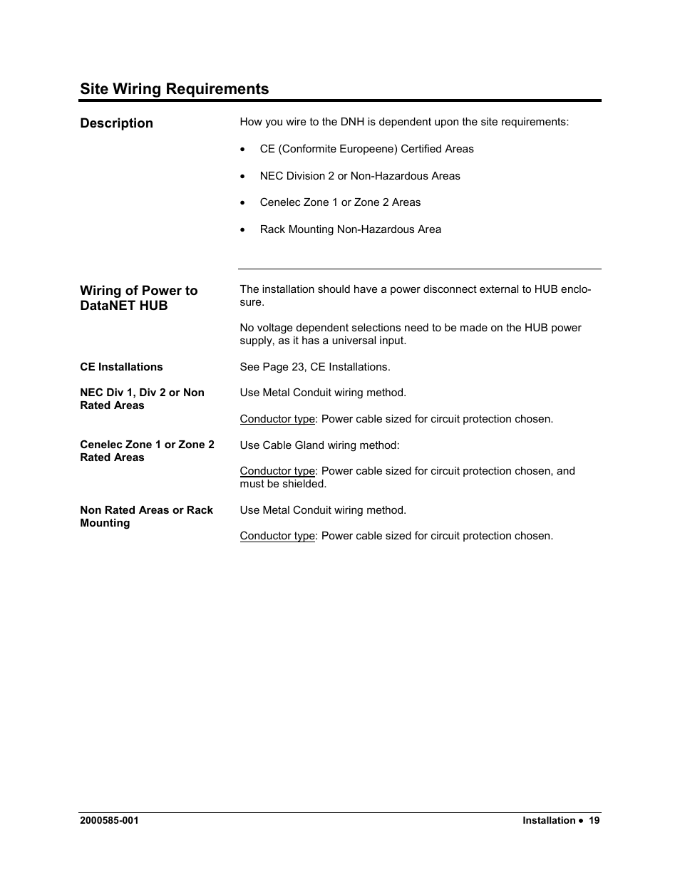 Site wiring requirements | Siemens DataNET Hub (DNH) User Manual | Page 27 / 97