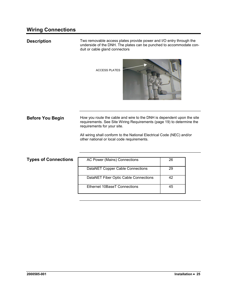 Wiring connections | Siemens DataNET Hub (DNH) User Manual | Page 33 / 97