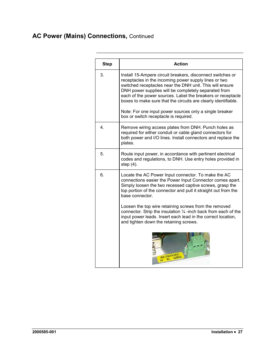 Ac power (mains) connections | Siemens DataNET Hub (DNH) User Manual | Page 35 / 97