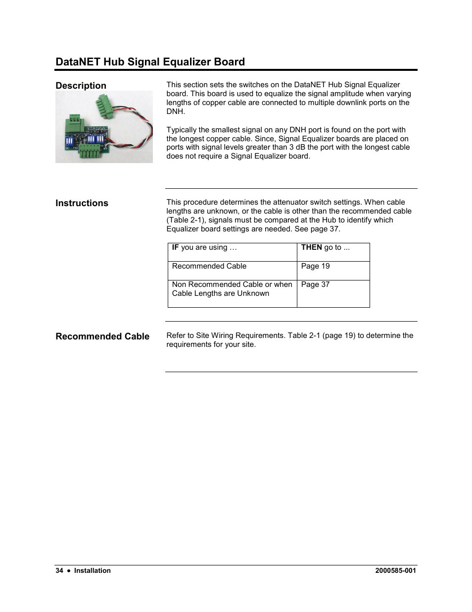 Datanet hub signal equalizer board | Siemens DataNET Hub (DNH) User Manual | Page 42 / 97