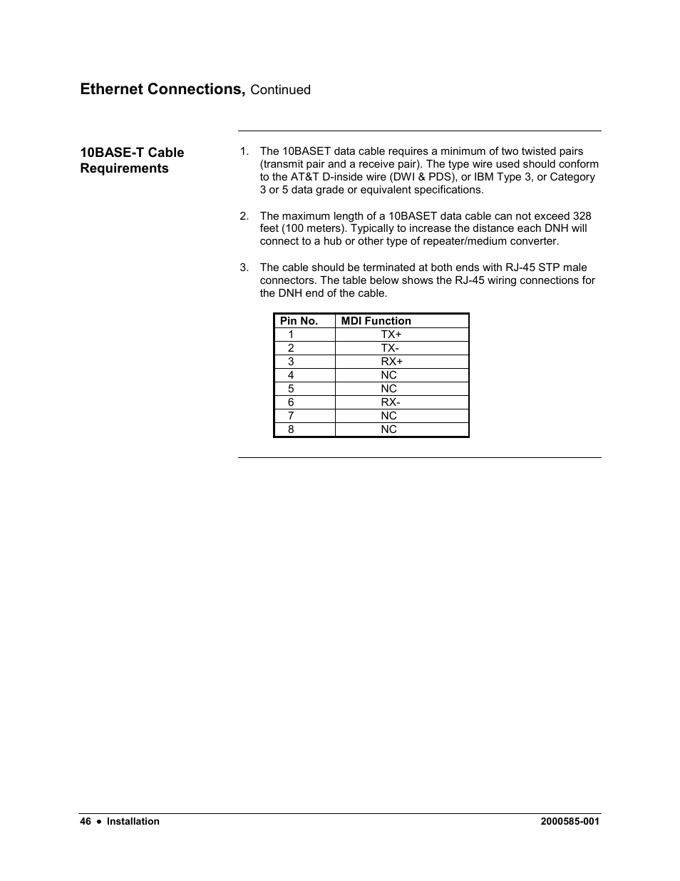 Ethernet connections | Siemens DataNET Hub (DNH) User Manual | Page 54 / 97