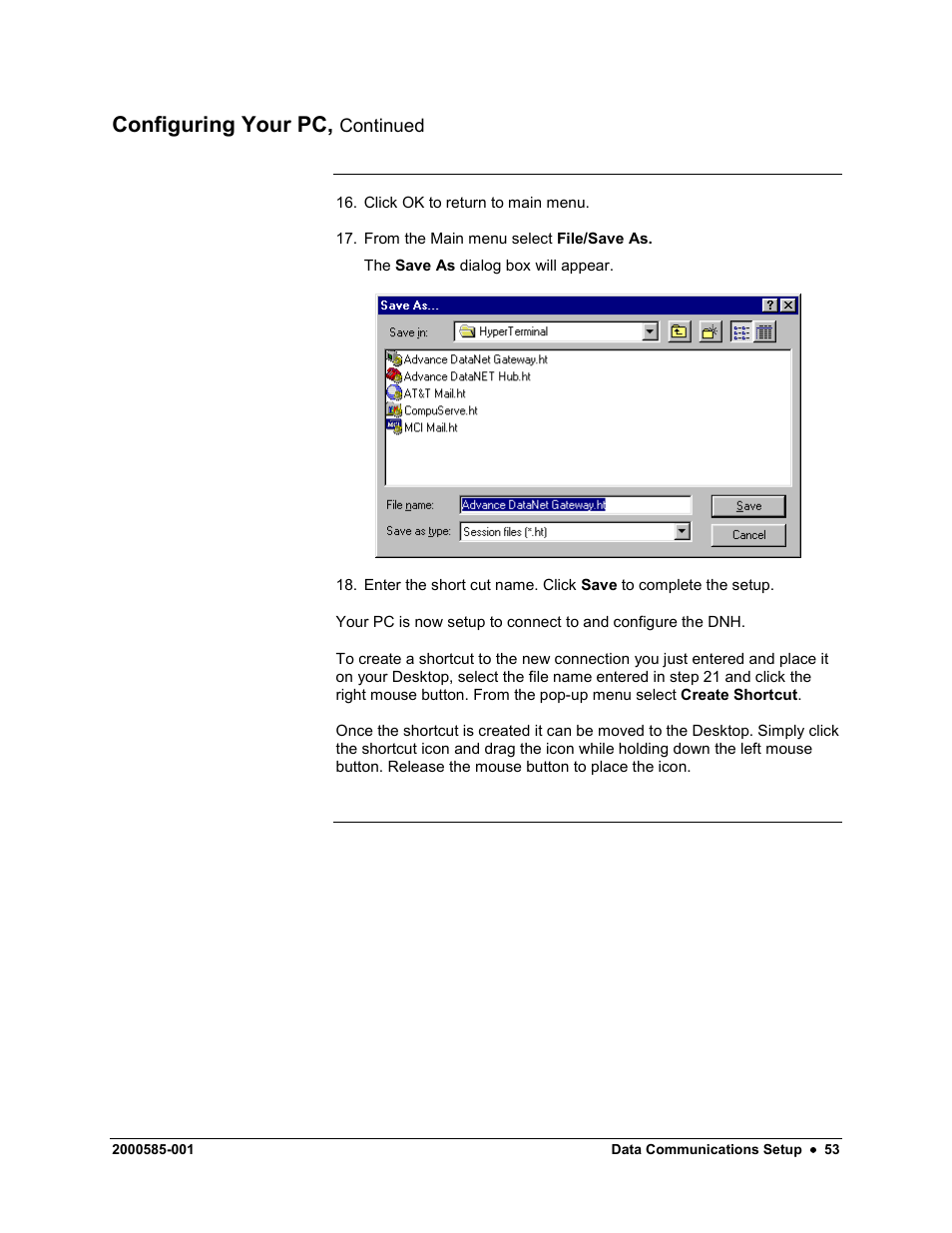 Configuring your pc | Siemens DataNET Hub (DNH) User Manual | Page 61 / 97