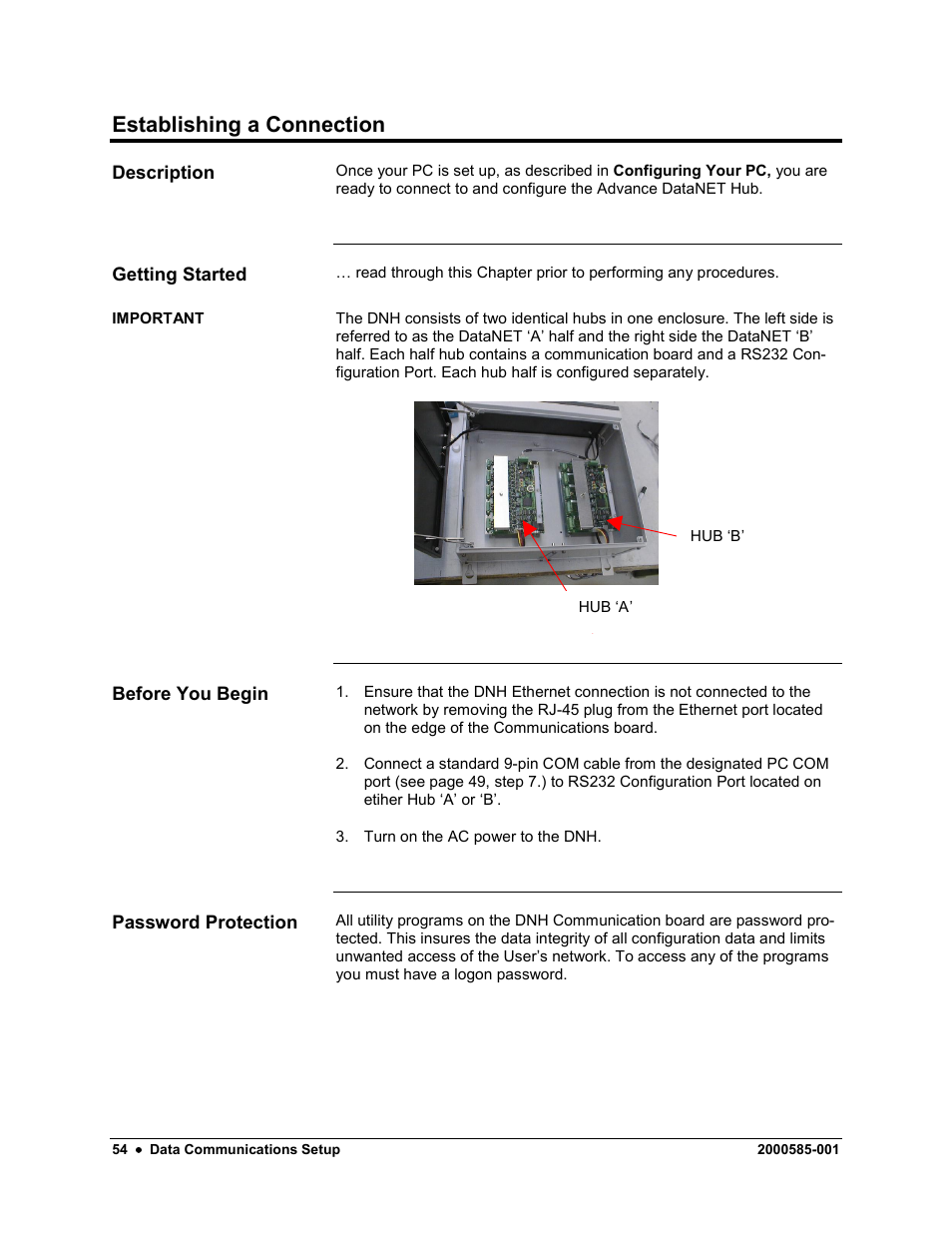Establishing a connection | Siemens DataNET Hub (DNH) User Manual | Page 62 / 97