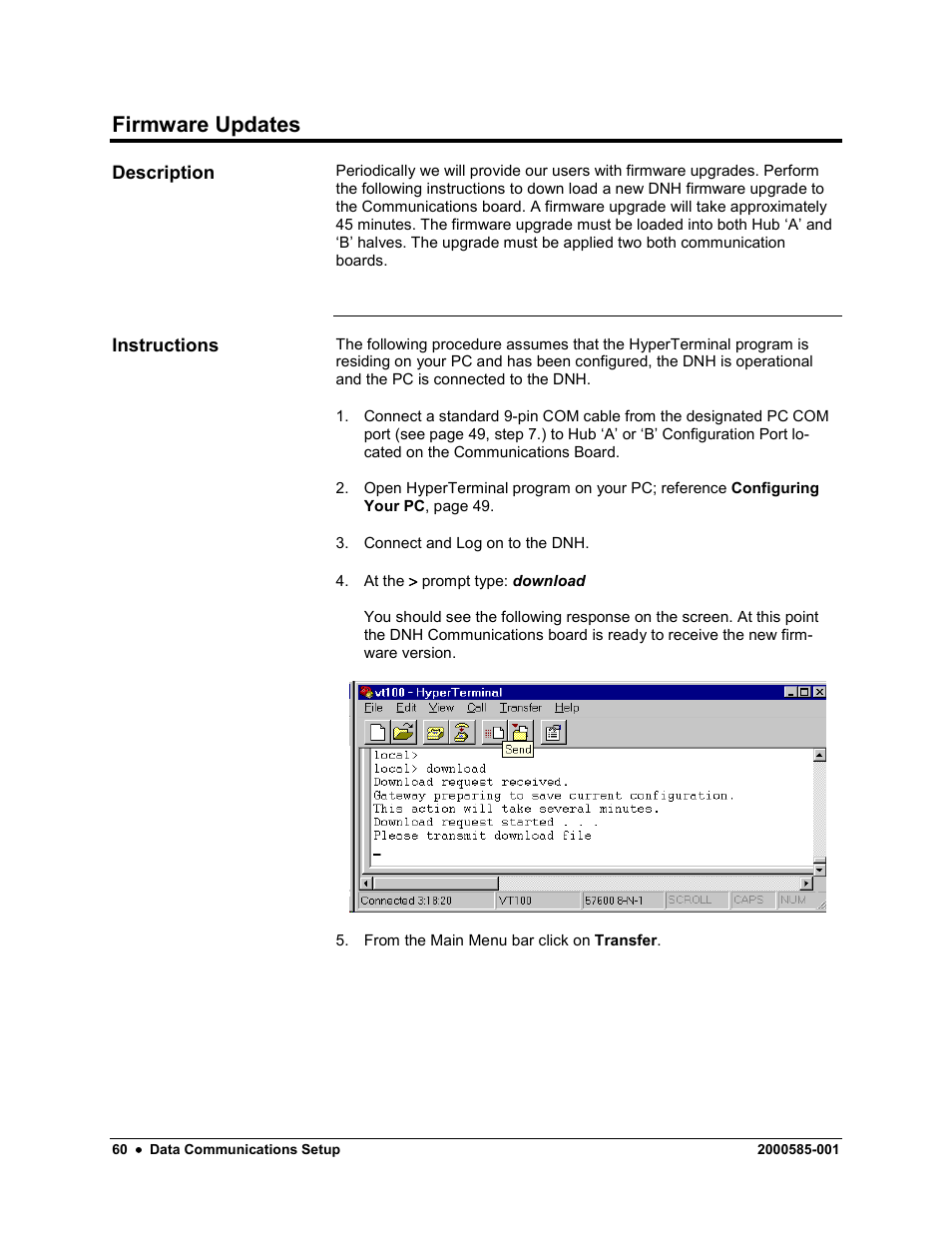 Firmware updates | Siemens DataNET Hub (DNH) User Manual | Page 68 / 97