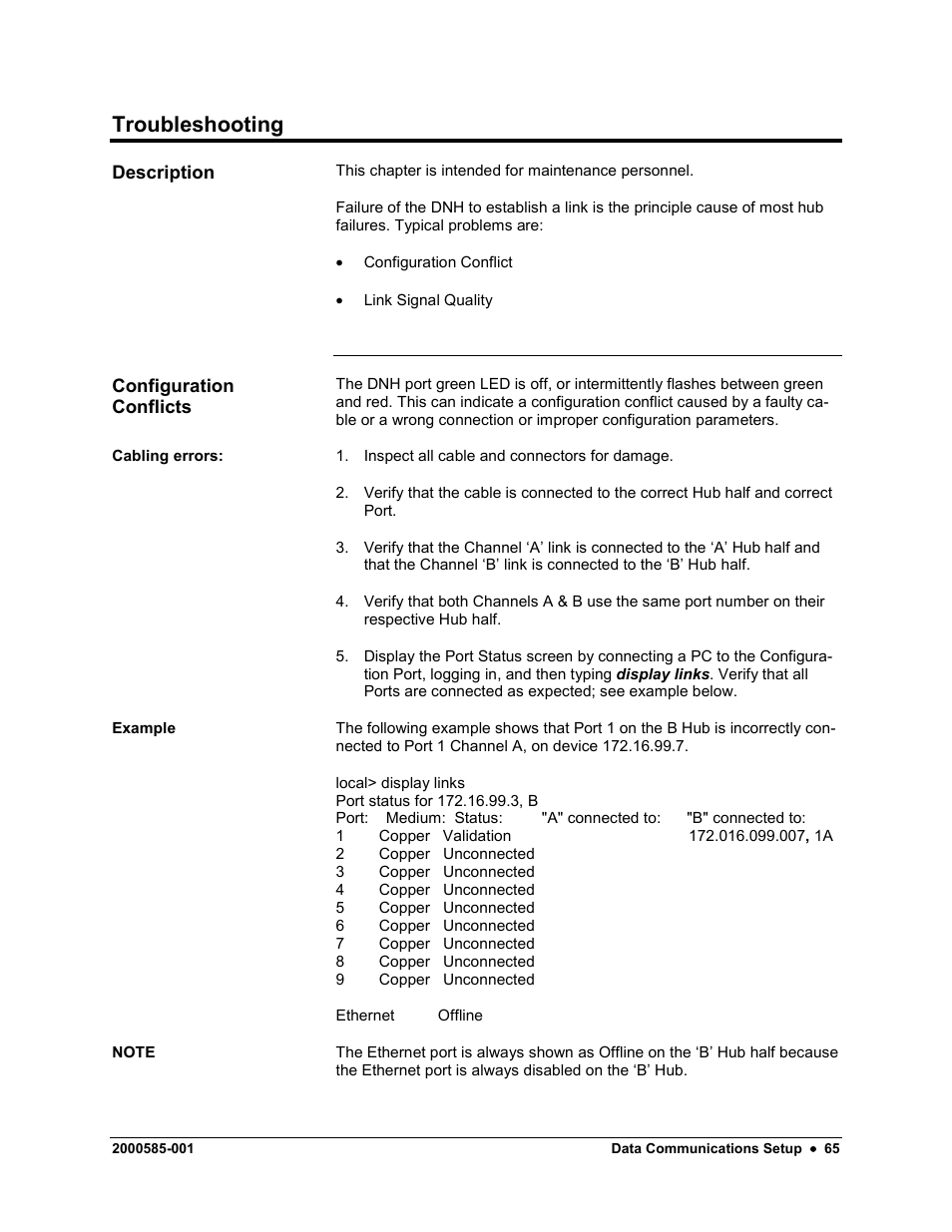 Troubleshooting, G 65 | Siemens DataNET Hub (DNH) User Manual | Page 73 / 97