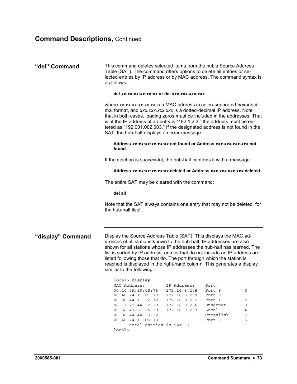 Command descriptions | Siemens DataNET Hub (DNH) User Manual | Page 81 / 97