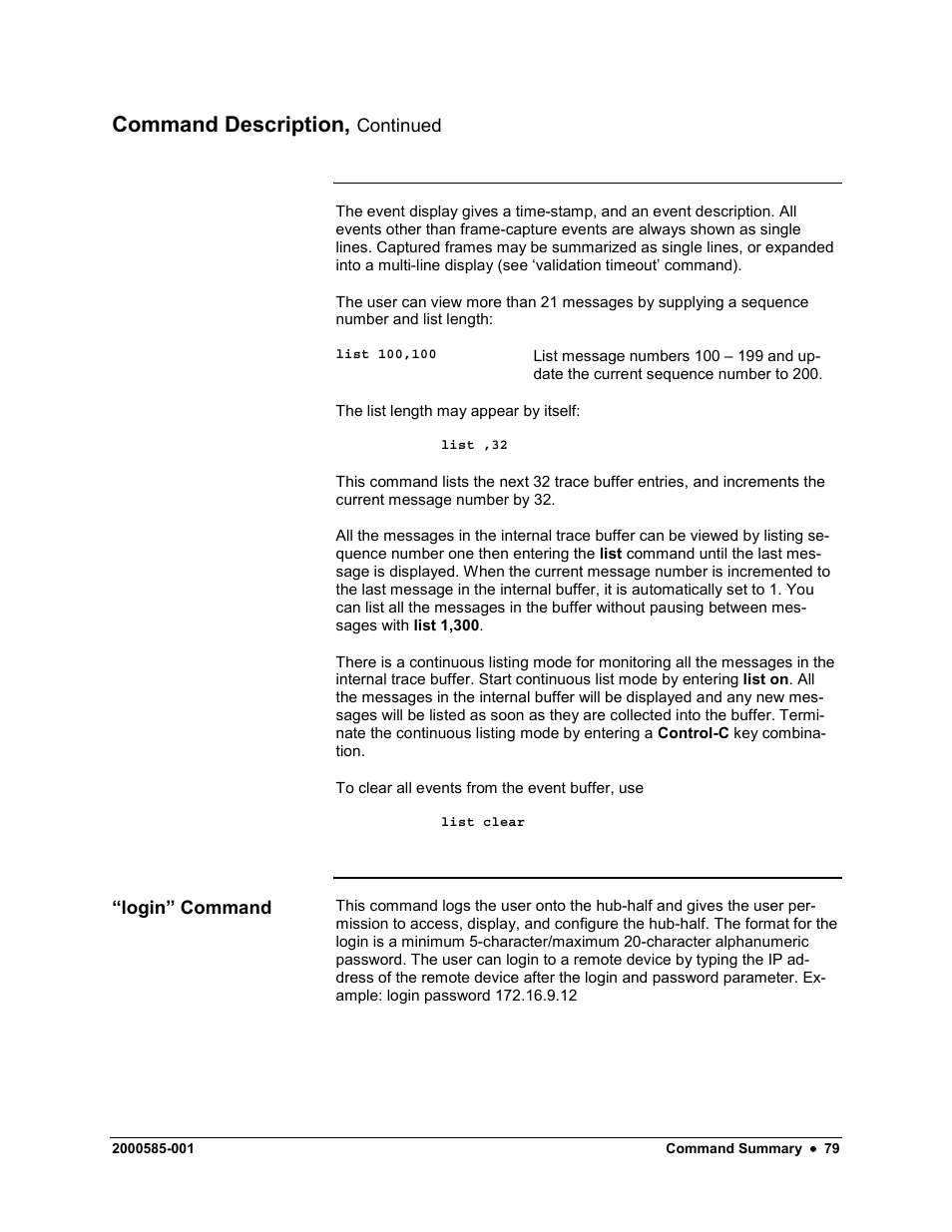Command description | Siemens DataNET Hub (DNH) User Manual | Page 87 / 97