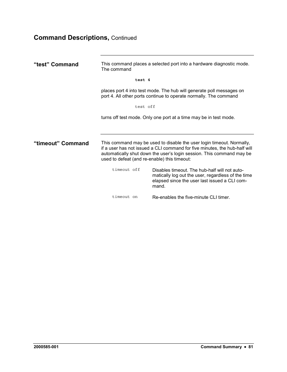 Command descriptions | Siemens DataNET Hub (DNH) User Manual | Page 89 / 97