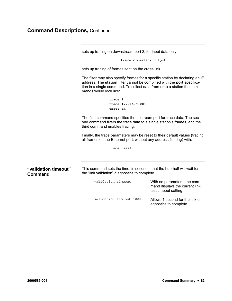 Command descriptions | Siemens DataNET Hub (DNH) User Manual | Page 91 / 97