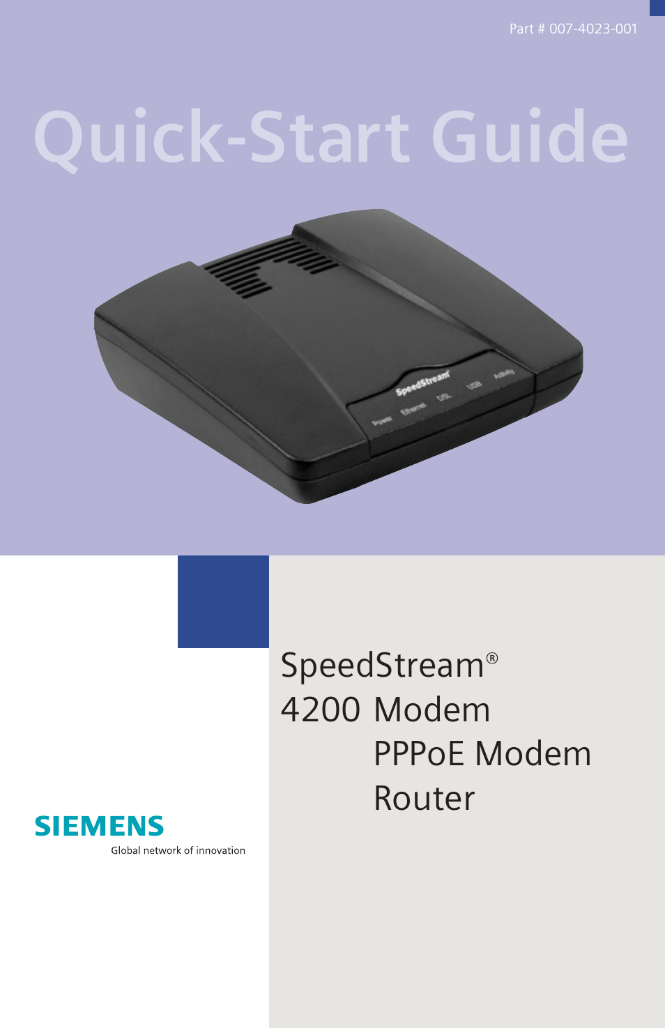 Siemens SpeedStream 4200 User Manual | 8 pages