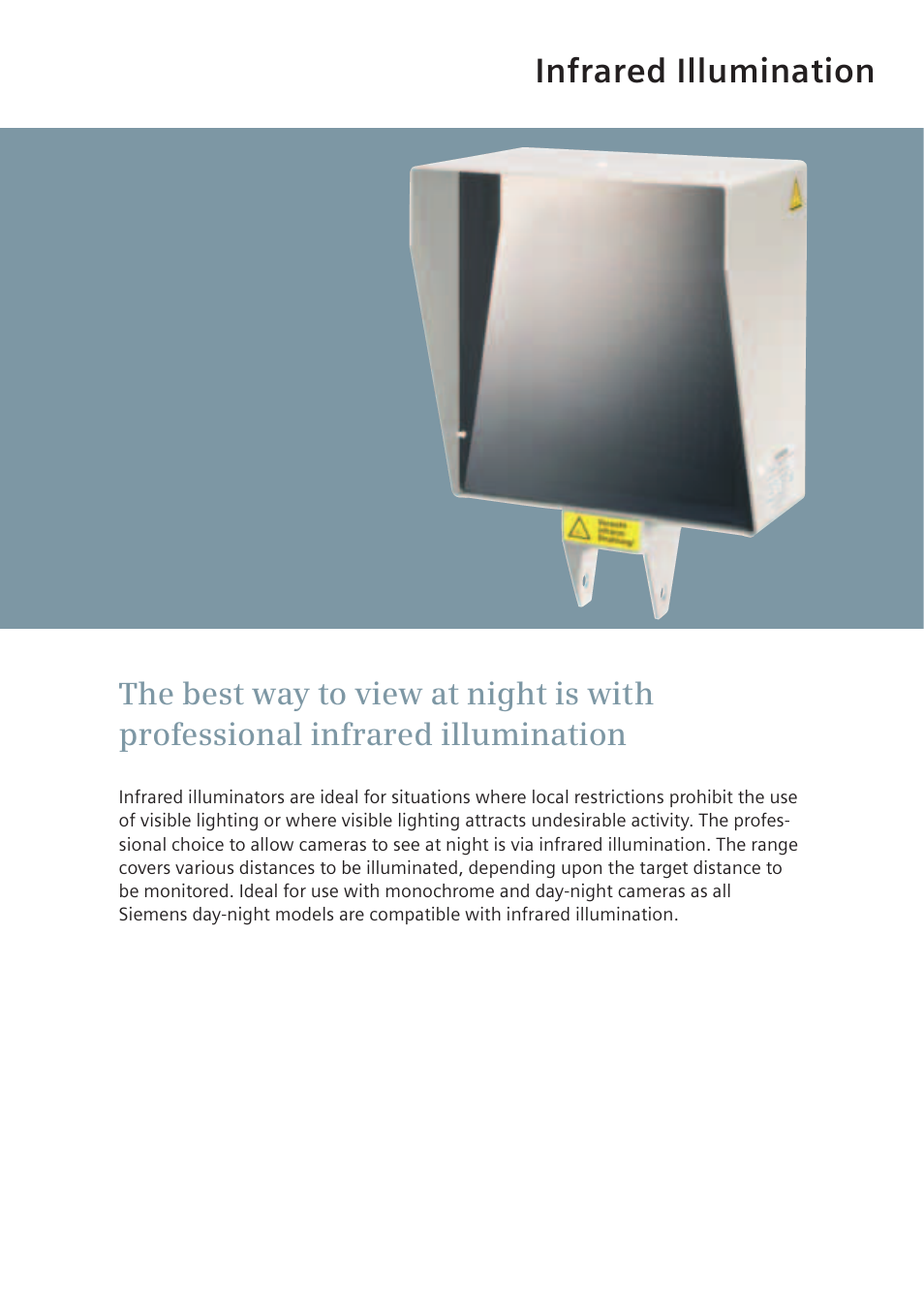 Infrared illumination | Siemens TFT User Manual | Page 107 / 218