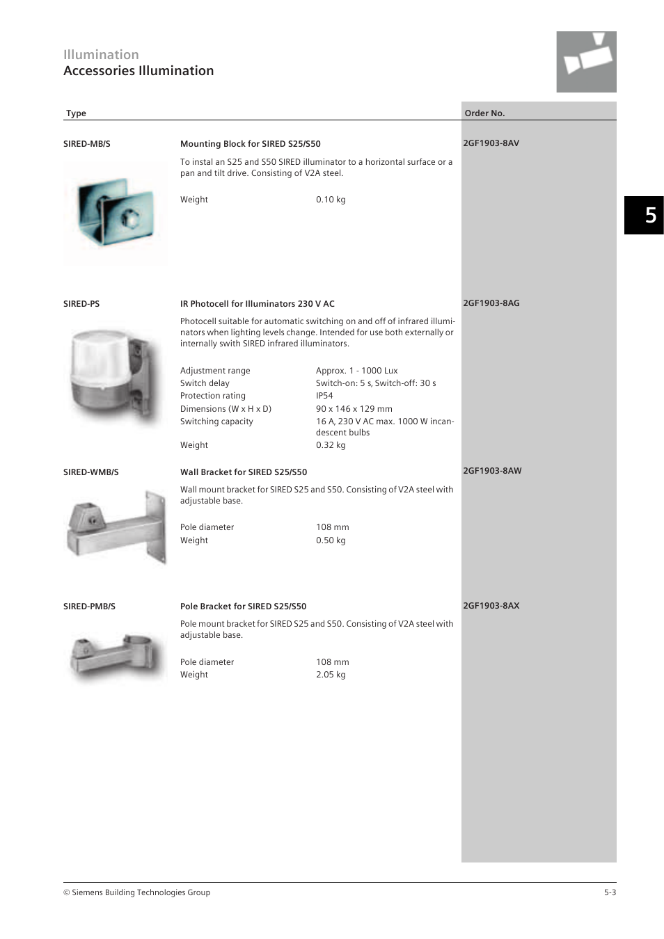 Illumination accessories illumination | Siemens TFT User Manual | Page 109 / 218