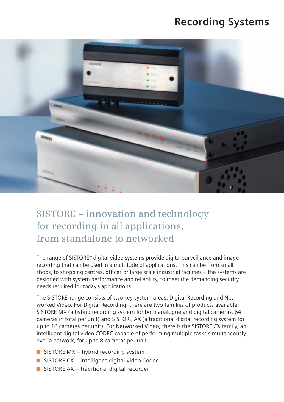 Recording systems | Siemens TFT User Manual | Page 149 / 218