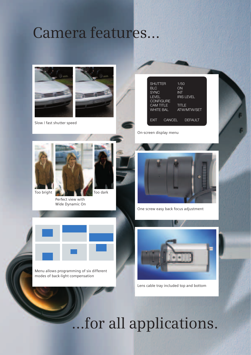 Camera features, For all applications | Siemens TFT User Manual | Page 17 / 218