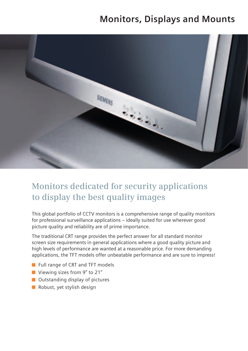 Monitors, displays and mounts | Siemens TFT User Manual | Page 171 / 218