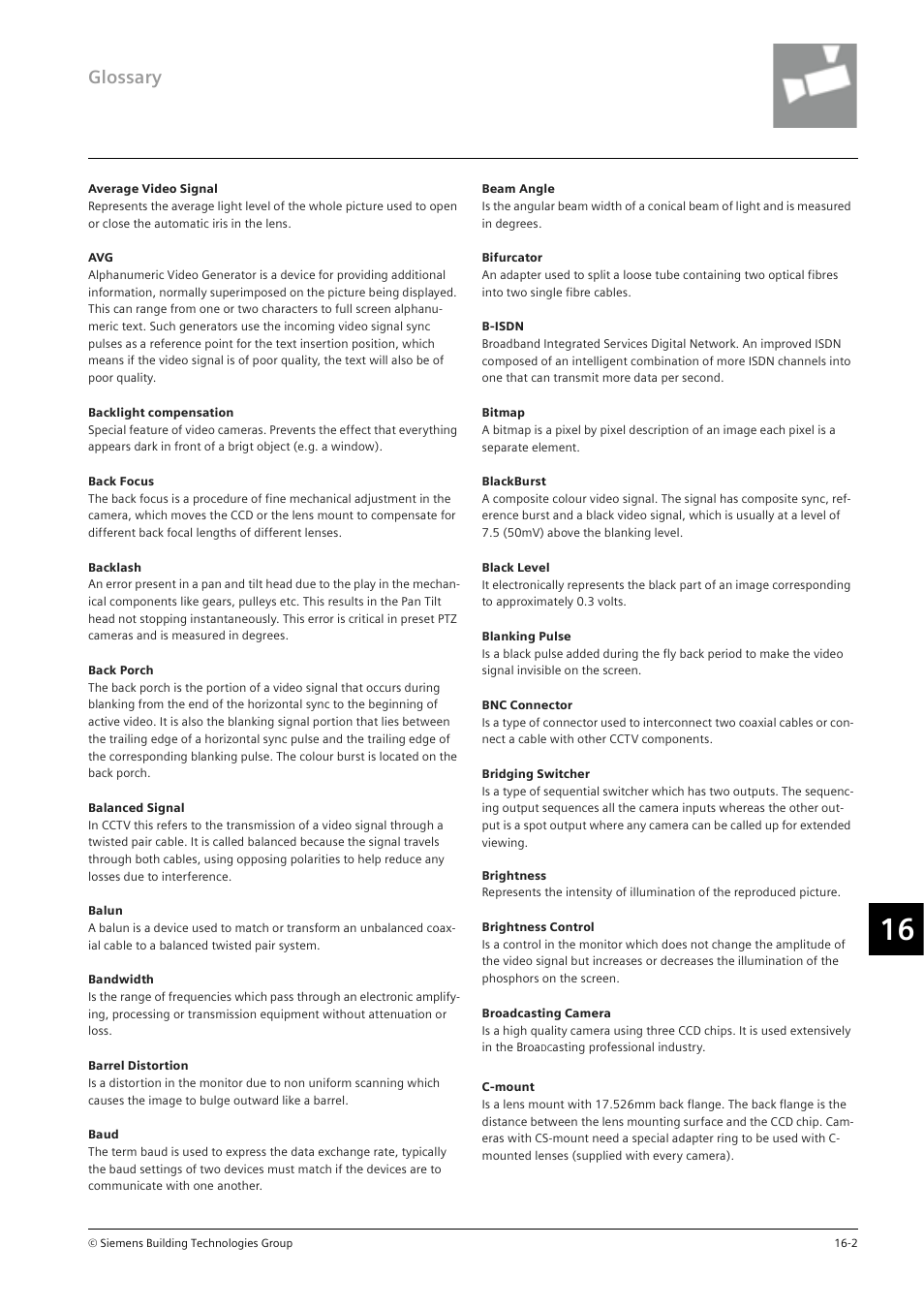 Glossary | Siemens TFT User Manual | Page 204 / 218