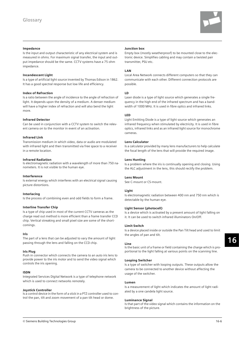 Glossary | Siemens TFT User Manual | Page 208 / 218