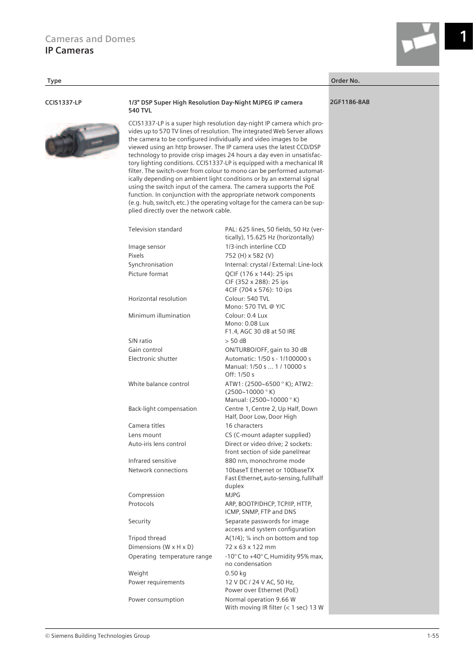 Cameras and domes ip cameras | Siemens TFT User Manual | Page 59 / 218